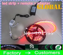 Best Price LED Strip light 5M 5050 SMD RGB Flexible NONWATERPROOF With 44 key IR Remote Controller With 12V 5A Power Supply Adapter 110-240V