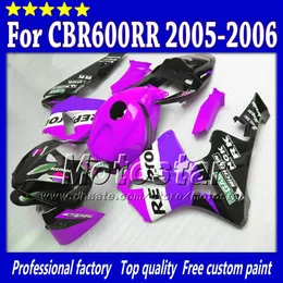 7ギフトBodyWork Fairing for Honda CBR600RR F5 2005 2006 CBR 600 RR 05 06 CBR 600RR光沢のあるパープルブラックレストランフェアリングセットST60