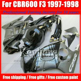 Honda için düşük fiyat gri siyah kaporta kiti CBR600 97 98 CBR 600 1997 1998 F3 fairings 7 hediyeler ile özel motosiklet parçaları Fk40