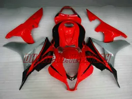 Kit de Carenagem da motocicleta para Honda CBR600RR 07 08 CBR 600RR F5 2007 2008 CBR600 ABS Vermelho prata preto Carimbos conjunto + Presentes HX06