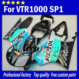 ホンダVTR 1000 Rボディフェアリング1000R VTR1000 RVT1000 SP1 RC51 FAIRNGキット2000-2005ホワイトウォーターブルーレプリポール