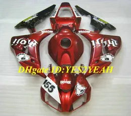 Hi-Grade Motocicleta Fairing kit para Honda CBR1000RR 06 07 CBR 1000RR 2006 2007 CBR1000 ABS Cool vermelho Carimbos conjunto + Presentes HH05