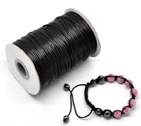 JLB 1 Roll 180m 1mm Wholesale Fashion Black Waxed Cotton Cords Fit