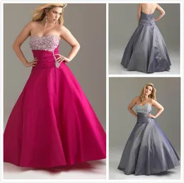 A-line strapless beaded plus size corset back evening prom dresses gowns elastic satin