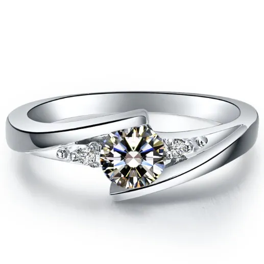 Bague Anniversaire Or Blanc 14k Simulé Diamant 6.50 Ct - Taille Personnalisable