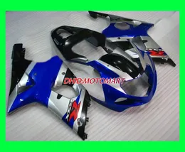 Motorcycle Fairing Kit para Suzuki GSXR1000 K2 00 01 02 GSXR 1000 2000 2001 2002 ABS Prata Blue Bireds Set SD10