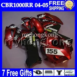7Gifts + Cowl for Honda Dark Red 04 05 CBR1000RR 100% Mold wtryskowy MH7924 CBR1000 RR 2004 2005 Czerwony nie pomarańczowy CBR 1000 1000RR Pełna sprawdza