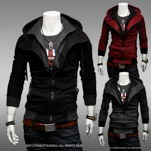 Assassins Creed Inspired Velour Hoodie Desmond Style, Black Zip Up ...