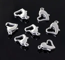 20pcs 10*14mm good quality shiny Stainless steel heart lobster clasp&hooks .jewelry accessories.for DIY necklace bracelet