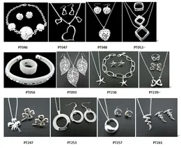Envío gratis con número de seguimiento Nueva moda joyería encantadora de las mujeres 925 Silver 12 Mix Jewelry Set