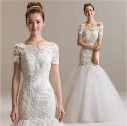 New Beautiful Bridal Dresses Bateau for Wedding Bride Sexy High Quality Backless Court Train Embroidery and Beads Mermaid Wedding Gowns