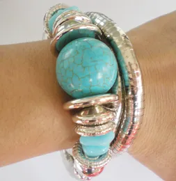 Retail Luxury Turquoise Armband Bangle Lägsta pris Julklapp, Gratis frakt # 3389