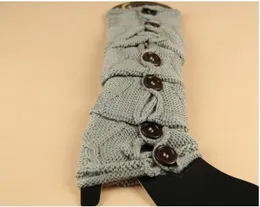 winter solid button down Knitted Leg Warmers Stocking Socks Boot Covers Leggings Tight 24 pairs/lot mixed colors #3435