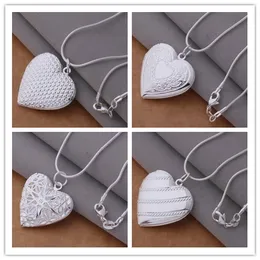 Karışık Sipariş 20 adet / grup 925 gümüş kaplama kalp kolye kolye moda takı sevgililer Günü hediye Ücretsiz kargo 20 adet / grup