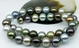 Best Buy joyería de perlas impresionante 10-11mm tahitian multicolor collar de perlas de 18 pulgadas 14k