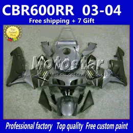 7Gifts injection all glossy black fairing bodykit for HONDA F5 CBR 600 CBR600 RR 2003 2004 fairings bodywork set CBR600RR 03 04 G14