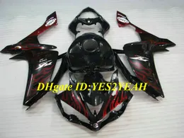 Motorcycle Fairing kit for YAMAHA YZFR1 07 08 YZF R1 2007 2008 YZF1000 ABS Red flames black Fairings set+Gifts YF02
