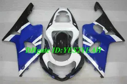 Motorcykel Fairing Kit för Suzuki GSXR1000 K2 00 01 02 GSXR 1000 2000 2001 2002 ABS Vitblå Fairings Set + Gifts SM05