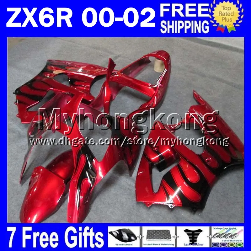Red Black 7gifts For KAWASAKI 2000 2001 2002 ZX6R From 407,46