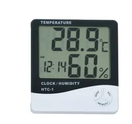 Orologio multifunzione HTC-1 Digital LCD Temperatura Umidità Igrometro Termometro con batteria