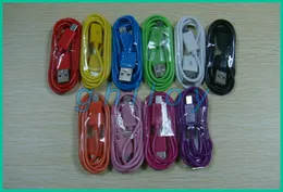 1m Micro USB Data Laddningskabel Färgrik för Samsung HTC BlackBerry Cell Phone V8 USB-kabel Billiga 100PCS / Lot