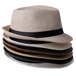 Panama Strohhüte Fedora Weiche Mode Männer Frauen Stachelige Krempe Caps 6 Farben Wählen Sie 10pcs / lot ZDS