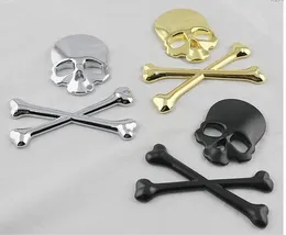 3D Gepersonaliseerde Auto Label Metalen Schedel Bone Embleem Badges