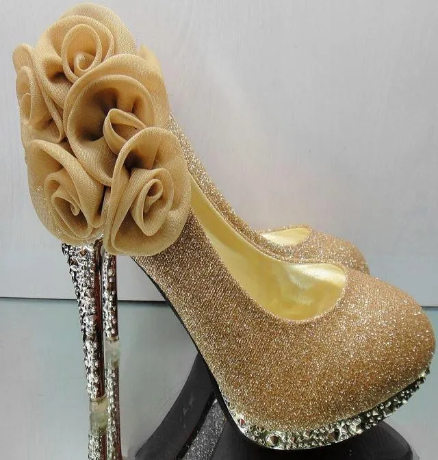 Shimmering Glitter High Heel Wedding Shoes Pink, Yellow, Gold, Red ...