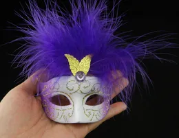 Pena bonito mini máscara Venetian decoração Carnaval Festa de casamento bola de mascarar o envio gratuito presente da novidade natal