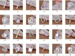 Najwyższej jakości biżuteria 40 style bezpłatne Wybierz 925 Sterling Silver Wisiorki Fit DIY Naszyjnik Bransoletka 10 sztuk / partia