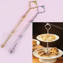 New Arrival 3 Tier Tort Plate Stand Uchwyt Dopasowany Srebrny Złoty Wedding Party Crown Rod