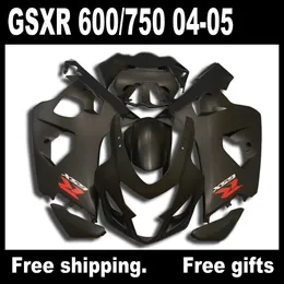 S6418 Matte Black Fairing Kit för Suzuki 2004 2005 GSXR 600 750 K4 GSXR600 GSXR750 04 05 GSR 750 FAIRINGS KITS BODYWORK