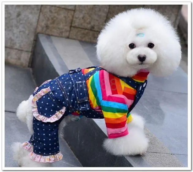Dog Shirts Clothes Denim Overalls, Puppy Jean Jacket Sling Jumpsuit  Costumes US | eBay