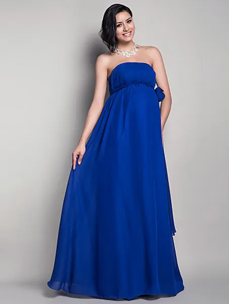 blue dress for baby girl Fallon Charming Off the Shoulder Long Sleeves Chiffon Maternity Brides