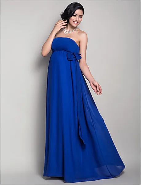 maternity bridesmaid dresses royal blue Satin Maternity Bridesmaid Dress main image 1