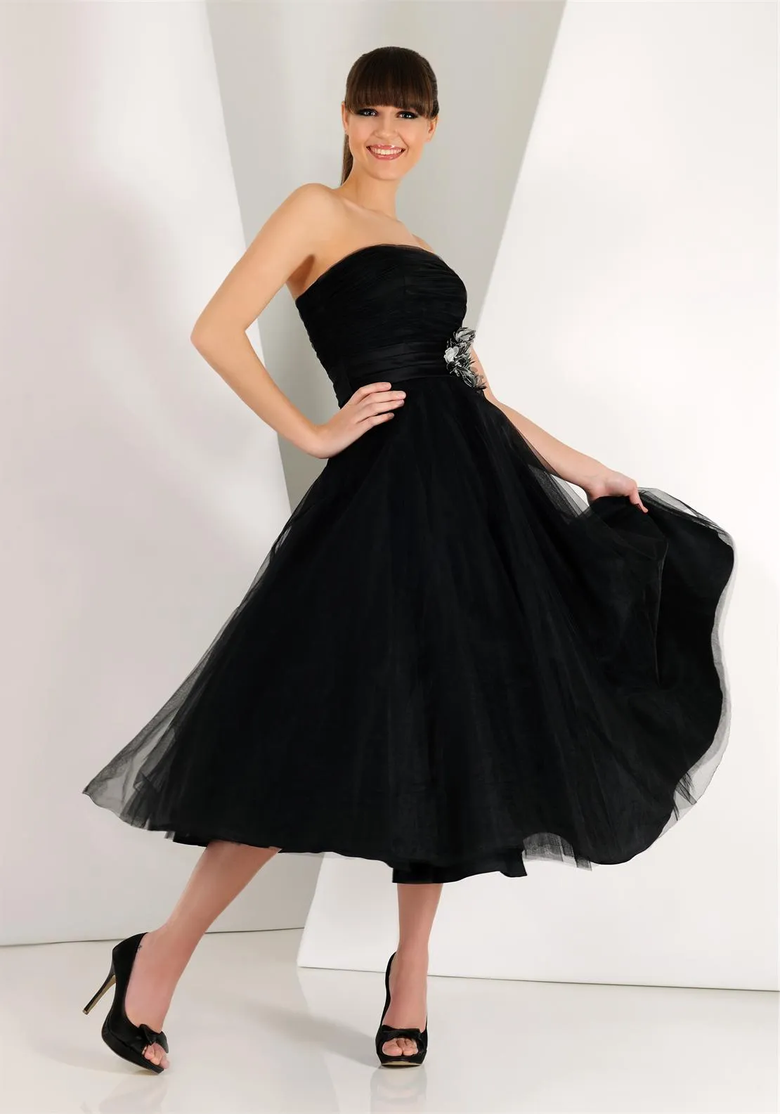 2019 Black Strapless Tulle Tea Length Homecoming Dress, Cocktail Party Dress,  Plus Size, Graduation, Custom Made from Dhgate Graduation Dresses - price  105.53