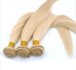 Wholesale top quality virgin human hair weft 12"-26" 613# light blonde (95-100g/pc) remy hair extensions