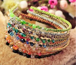 Free Shipping Women Crystal hair band hair clip hair loop Colorful Noble crystal Headband Hairpin jewelry Fashion Hair Accessories