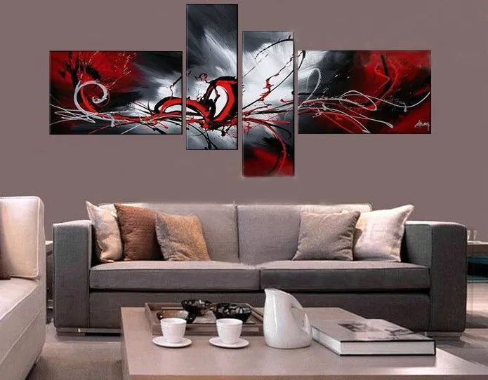 Abstract Modern Oil Painting Huge Canvas Art Sets On Canvas Nice Abstraction Multiple Piece Fine