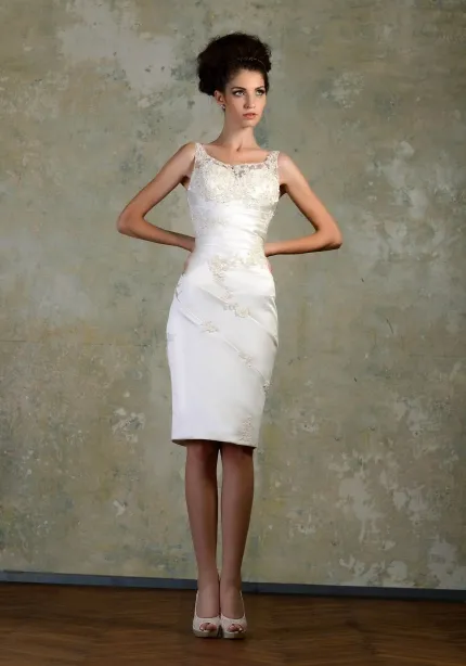 Vintage Ivory Beach Wedding Dress With Applique, Beaded Sheath, And ...