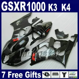 スズキGSX-R 1000 K3 2003 2004 GSXR 1000 03 04 GSXR1000オールグロッシーブラックABSプラスチックフェアリングキットSF45のオートバイフェアリングセット