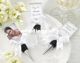 Free Shipping 100 PCS/LOT Crystal Photo Frame Bottle Wine Stopper Wedding Bridal shower favors