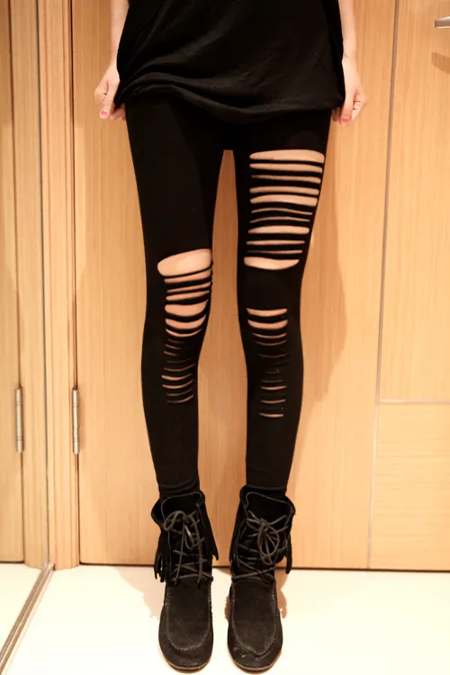 Punk Rock Style Skinny Pants For Women Slim Cut Out, Fantasy