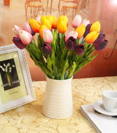 100p 34 cm PU Prawdziwy Dotknij Sztuczne Symulacja Tulipany Tulipan Kwiat Wedding Bukiety ślubne Dekoracyjne Kwiaty Kilka kolorów dostępnych