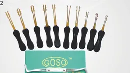 2014 New GOSO 10pcs Double Sided Auto Rakes Lockpicks Locksmith Tools Car Lock Kit Set Auto Lock Pick Opener