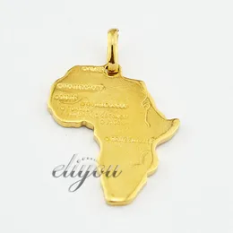 Yeni Moda Takı Erkek Bayan 18 K Sarı Altın Dolu Afrika Harita Şekli Kolye Kolye Opsiyonel Zincir Ücretsiz Kargo DJP50