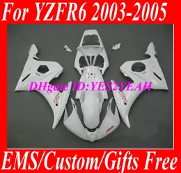 ヤマハYZFR6 2003 2004 2005 YZF R6 YZF-R6ボディワークYZF600 R6 03 04 05ホワイトフェアリングセット+ 7ギフト