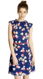Moda Deco Tulipan Drukuj Kobiety Dress Eleganckie ładne Smoksy łyżwiarki 9361