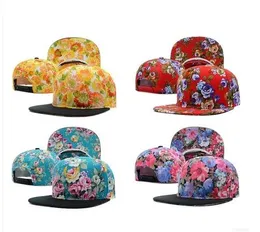 Novos bonés florais de centenas de bonés masculinos de basquete hip pop boné de beisebol ajustável com flor snapback chapéu