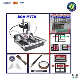 Ücretsiz gemi! Ucuz BGA rework istasyonu LY M770 Kızılötesi BGA makinesi, BGA reballing istasyonu + PCB kelepçe / lehim topları / şablonlar vb